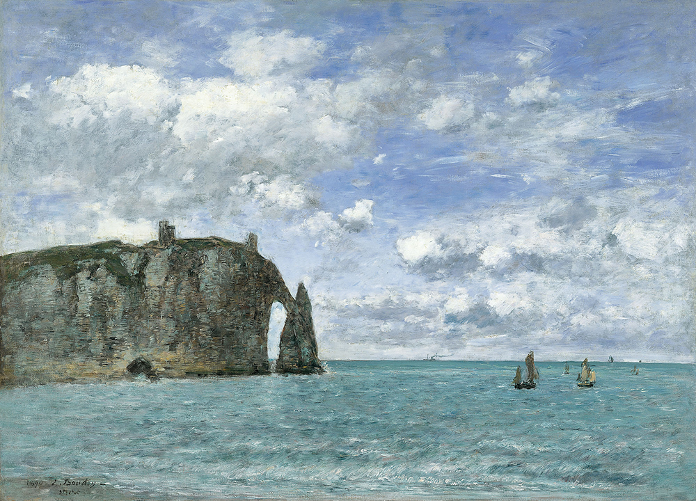 Eugene Boudin Etretat, Cliff of the Aval, 1890 oil painting reproduction