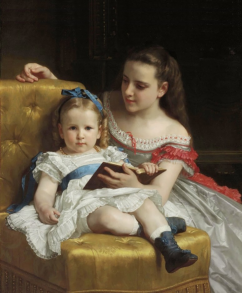 William-Adolphe Bouguereau Portrait of Eva and Frances Johnston oil painting reproduction