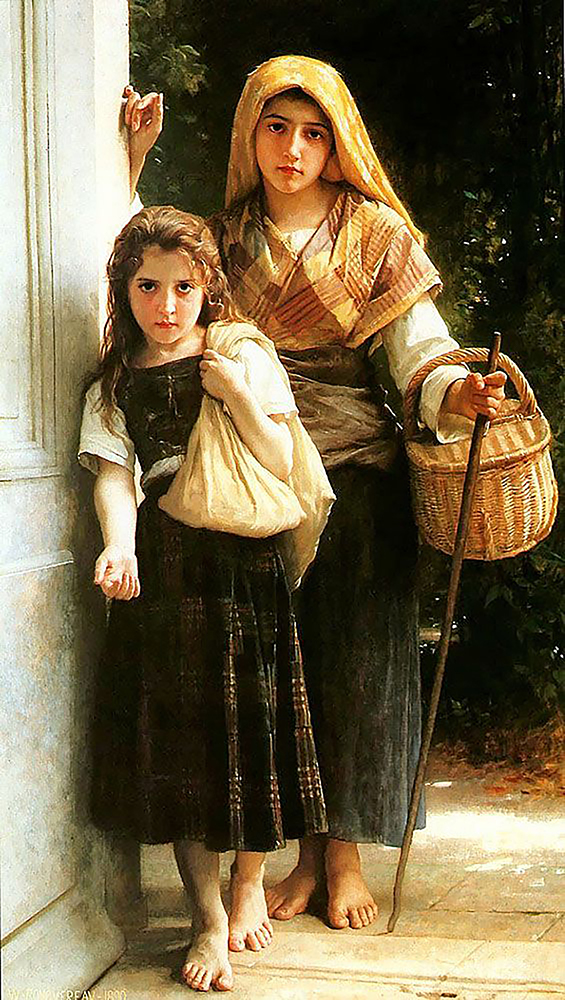 William-Adolphe Bouguereau Petites Mendiantes (1880) oil painting reproduction