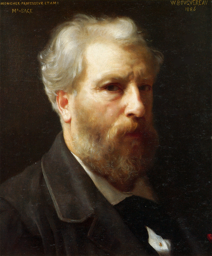 William-Adolphe Bouguereau Self Portrait Presented To M. Sage (1886) oil painting reproduction