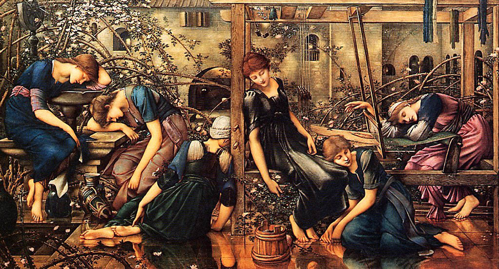 Edward Burne-Jones Briar Rose, Garden Court, De oil painting reproduction