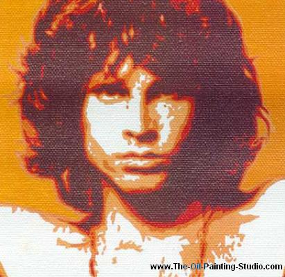 Pop and Rock Portraits - Rock - Jim Morrison painting for sale Doors2