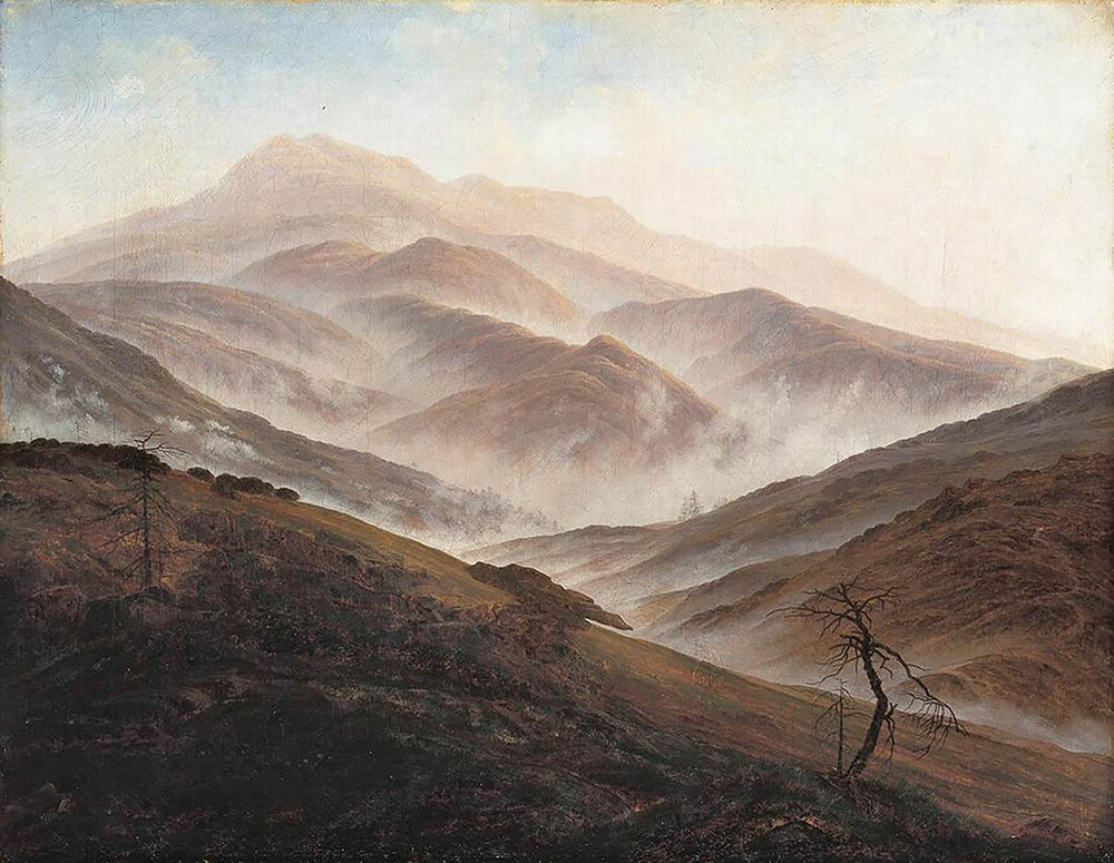 Caspar David Friedrich Riesengebirge Landscape with Rising Fog (1819-20)  oil painting reproduction