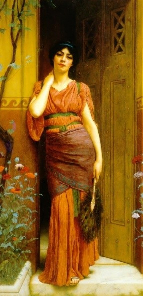 John William Godward At the Garden Door 1901 oil painting reproduction