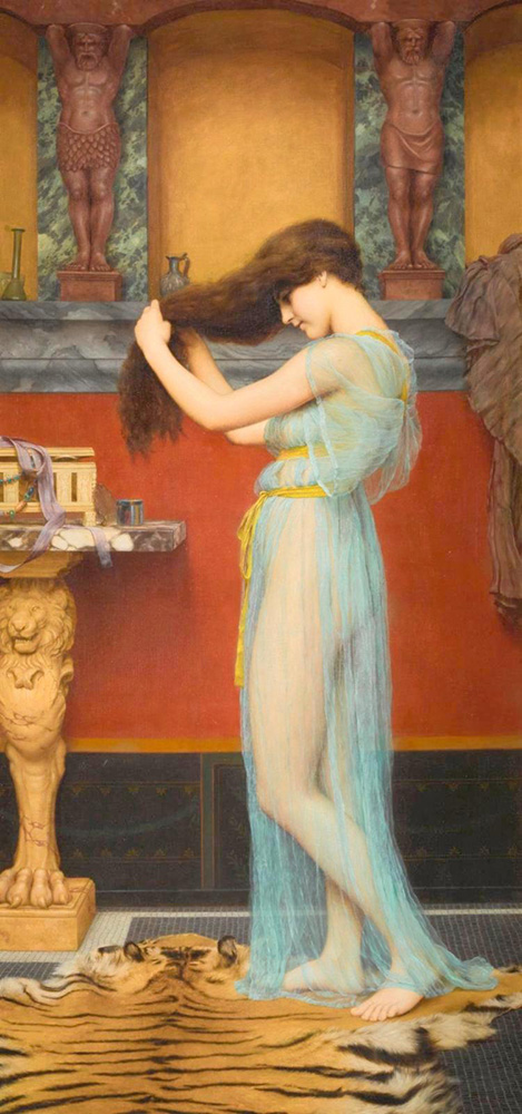 John William Godward Preparing for the Bath oil painting reproduction