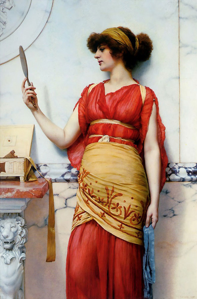 John William Godward Reflections oil painting reproduction