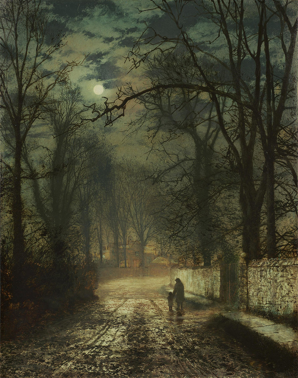 John Atkinson Grimshaw A Moonlit Lane oil painting reproduction