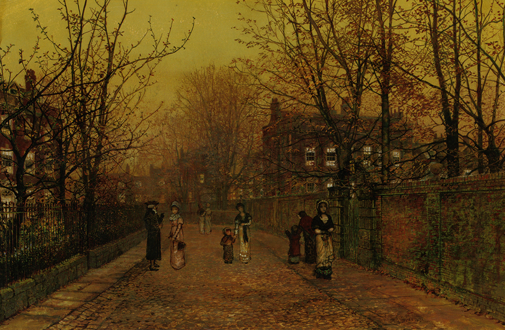 John Atkinson Grimshaw A Village Street on Sunday Eve oil painting reproduction