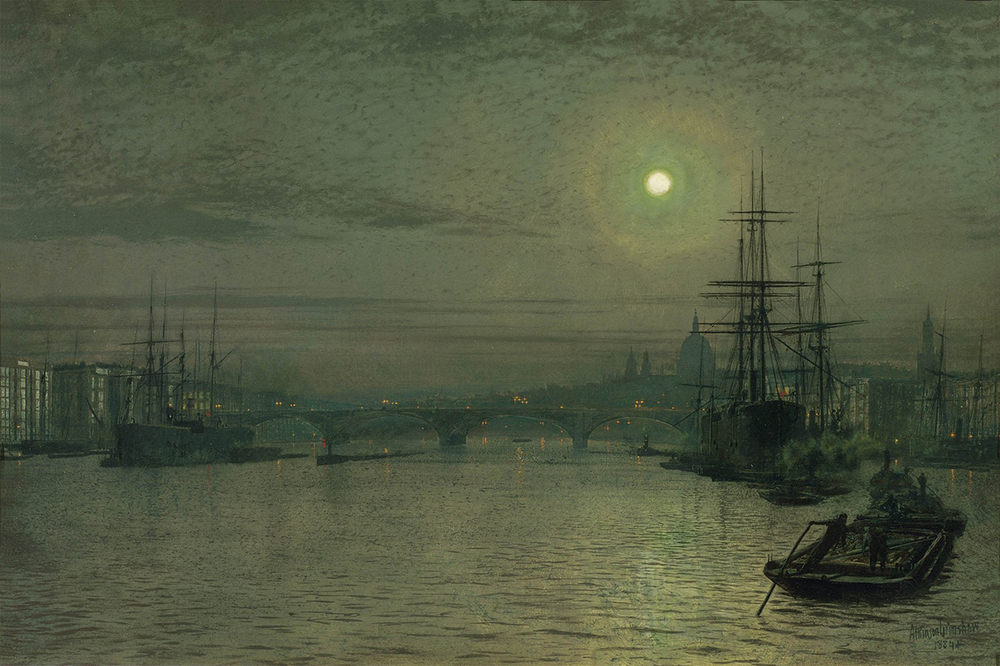 John Atkinson Grimshaw London Bridge by Night, 1884 oil painting reproduction