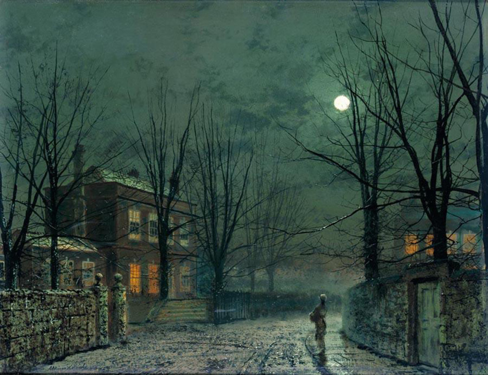 John Atkinson Grimshaw The Old Hall Under Moonlight, 1882 oil painting reproduction