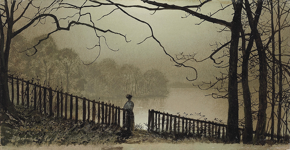 John Atkinson Grimshaw Waterloo Lake, Roundhay Park, Leeds, 1876-77 oil painting reproduction