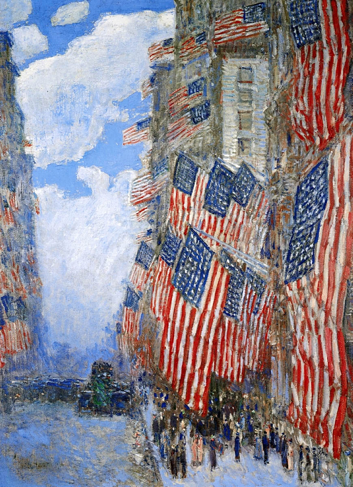 Frederick Childe Hassam The Fourth of July (aka The Greatest Display of the American Flag Ever Seen in New York, Climax of the Preparedness Parade in May), 1916 oil painting reproduction