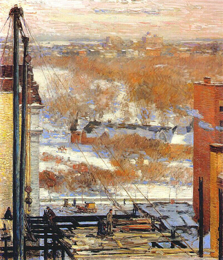 Frederick Childe Hassam The Hovel and the Skyscraper, 1904 oil painting reproduction