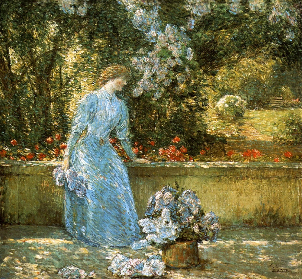 Frederick Childe Hassam Lady in the Park (aka In the Garden), 1897 oil painting reproduction