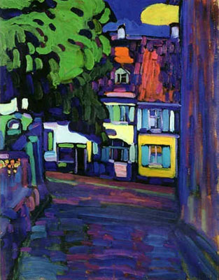 Wassily Kandinsky Houses in Murnau on Obermark oil painting reproduction