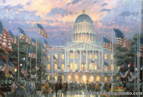 Thomas Kinkade Flag over the Capitol oil painting reproduction