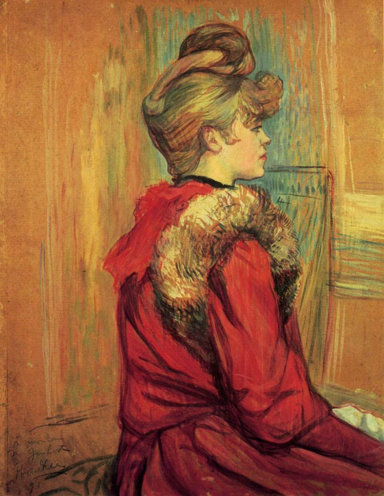 Henri Toulouse-Lautrec Girl in a Fur (Jeanne Fontaine) - 1891 oil painting reproduction