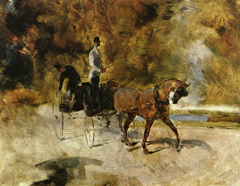 Henri Toulouse-Lautrec A Dog Cart - 1880 -  oil painting reproduction