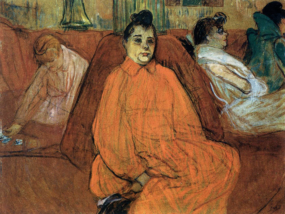 Henri Toulouse-Lautrec At the Salon, the Divan - 1893 oil painting reproduction