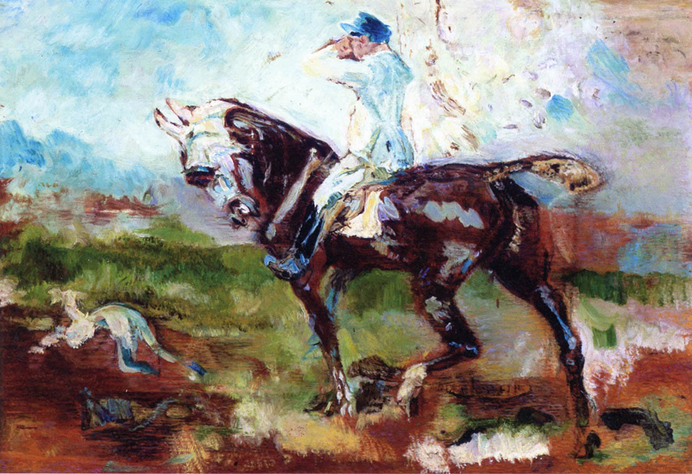 Henri Toulouse-Lautrec Rider Following the Hunting Hounds - 1884  oil painting reproduction