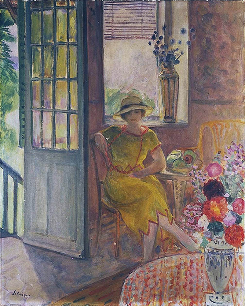 Henri Lebasque Nono in a Yellow Dress, 1925 oil painting reproduction