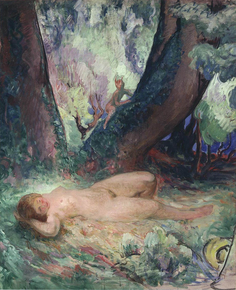 Henri Lebasque Nude in a Garden with a Satyr oil painting reproduction