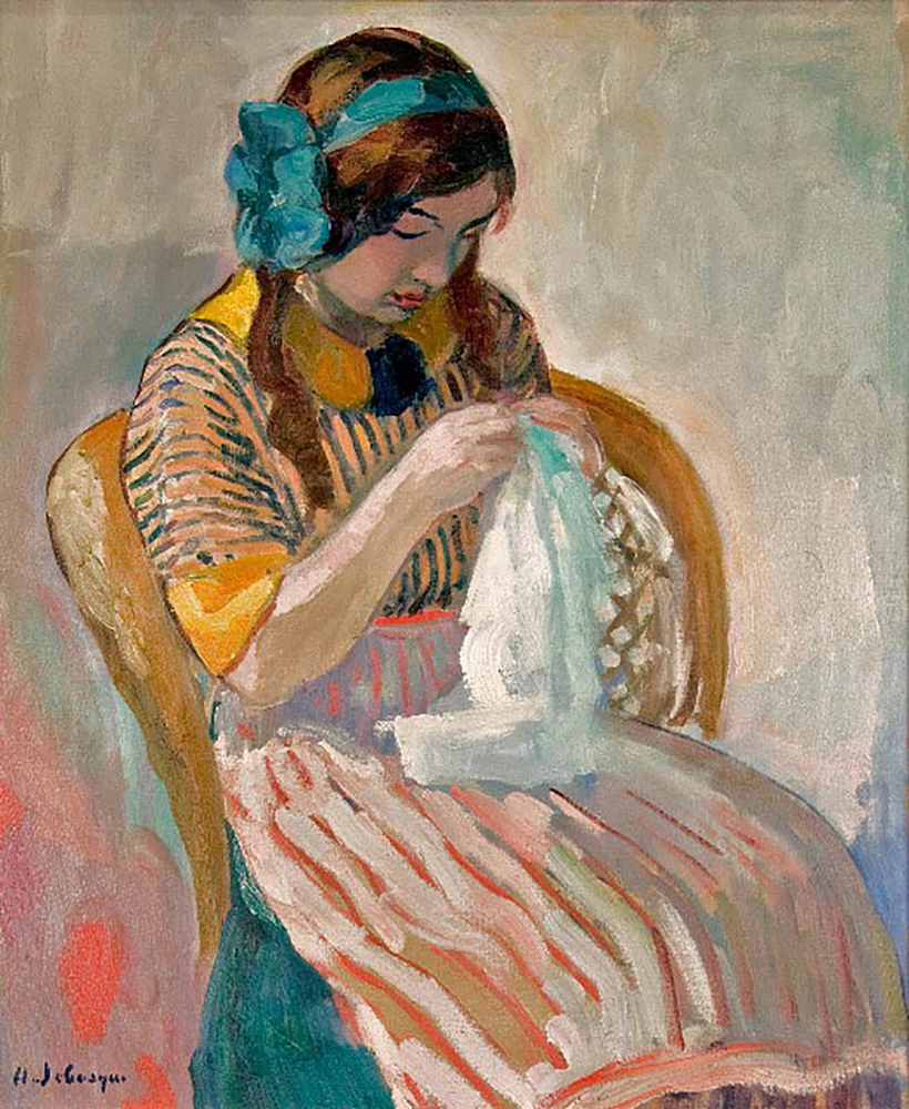 Henri Lebasque Young Girl Sewing oil painting reproduction