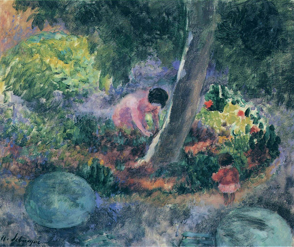 Henri Lebasque A Woman and Child in the Garden oil painting reproduction