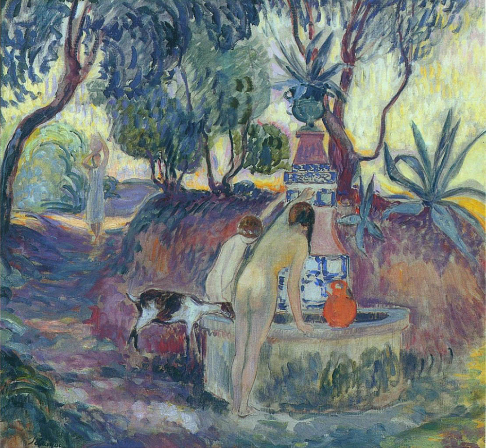 Henri Lebasque Bathers by the Fountain in Saint-Tropez, 1906 oil painting reproduction