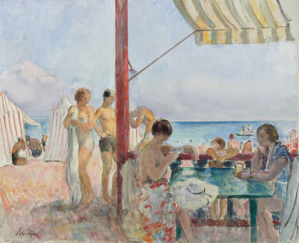 Henri Lebasque Cafe on the Beach, 1923-25 oil painting reproduction