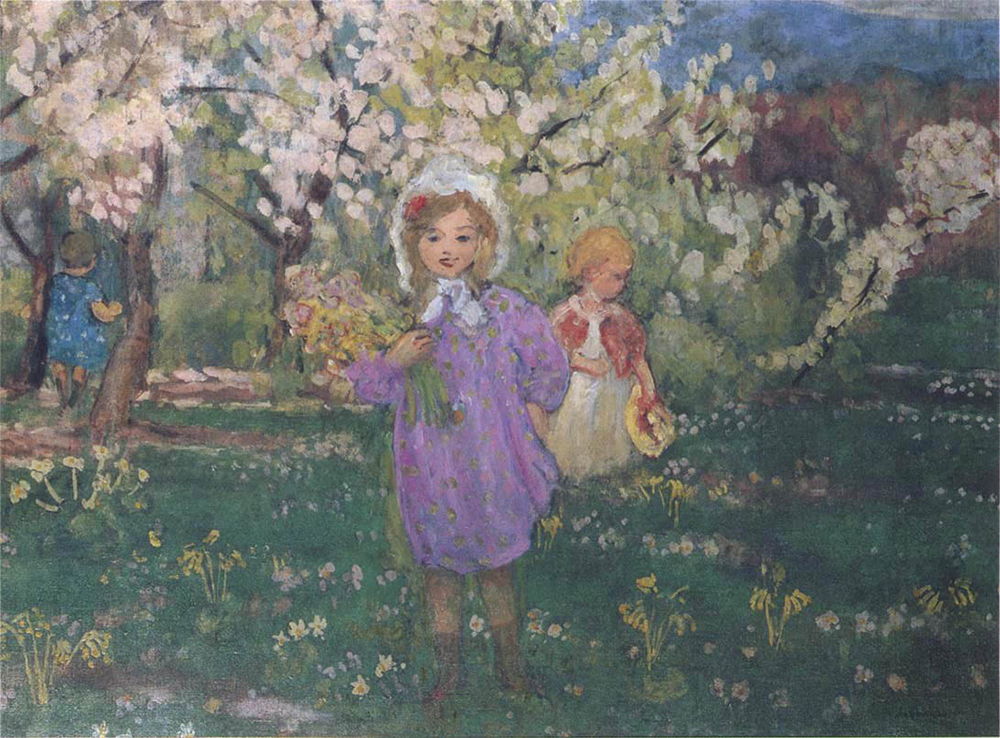 Henri Lebasque Children with Spring Flowers oil painting reproduction