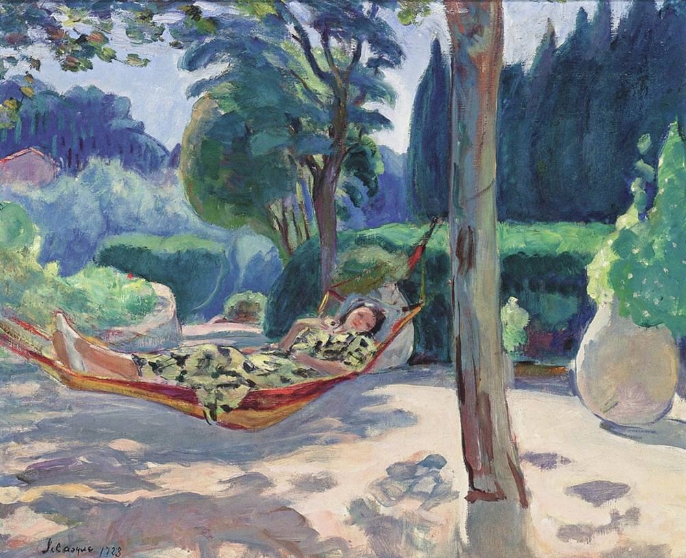 Henri Lebasque Girl in a Hammok, 1923 oil painting reproduction