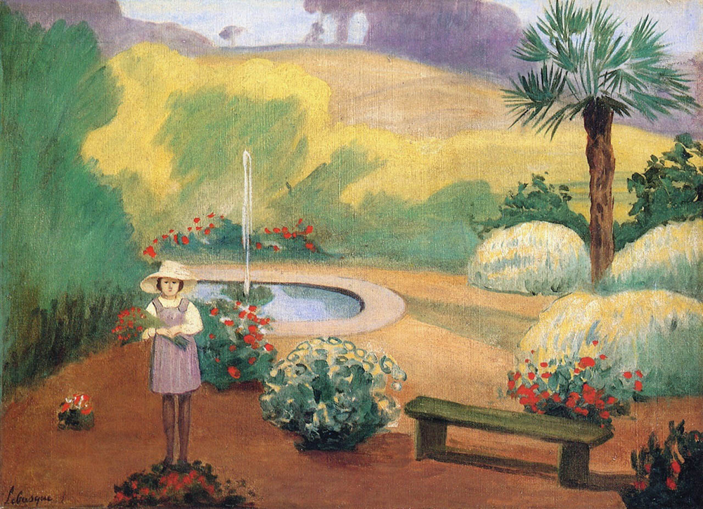 Henri Lebasque Girl near the Fountain oil painting reproduction