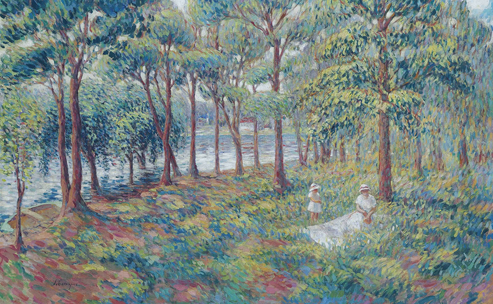 Henri Lebasque Madame Lebasque and Daughter by the Marne, 1899 oil painting reproduction