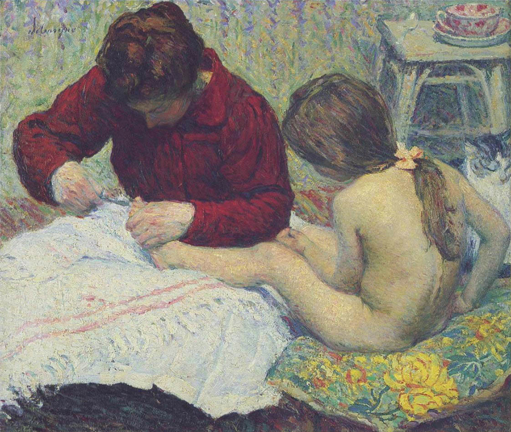 Henri Lebasque Madame Lebasque with Daughter, 1800 oil painting reproduction