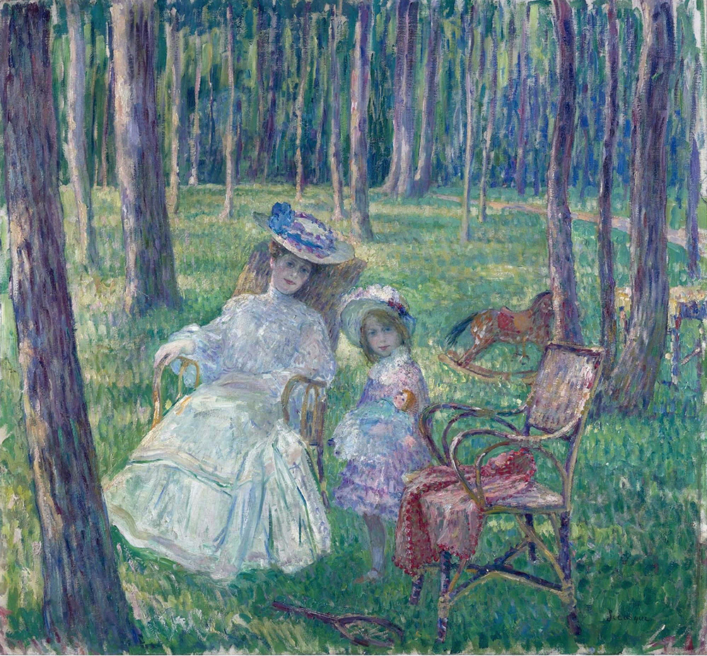 Henri Lebasque Mother and Daughter in the Park, 1905 oil painting reproduction