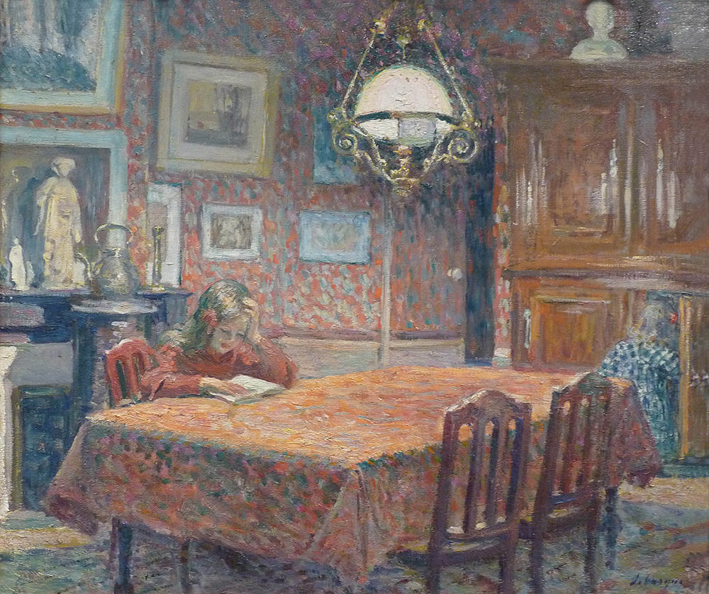 Henri Lebasque Under the Lamp oil painting reproduction