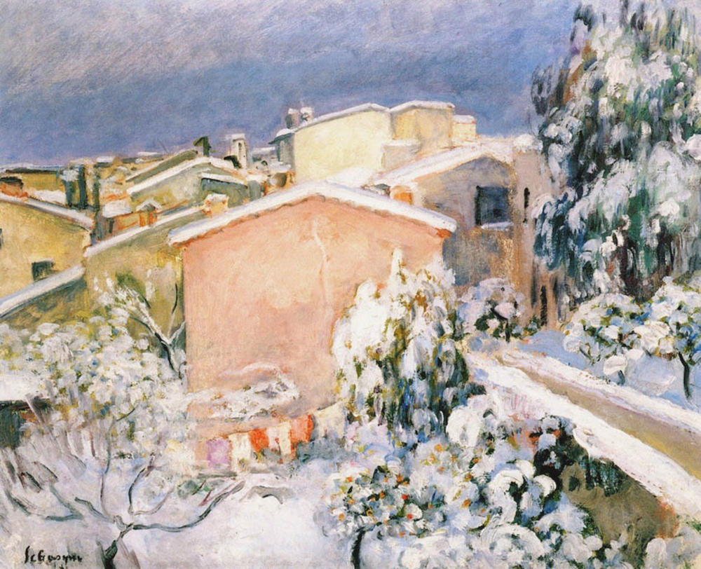 Henri Lebasque Village in Winter, 1923 oil painting reproduction