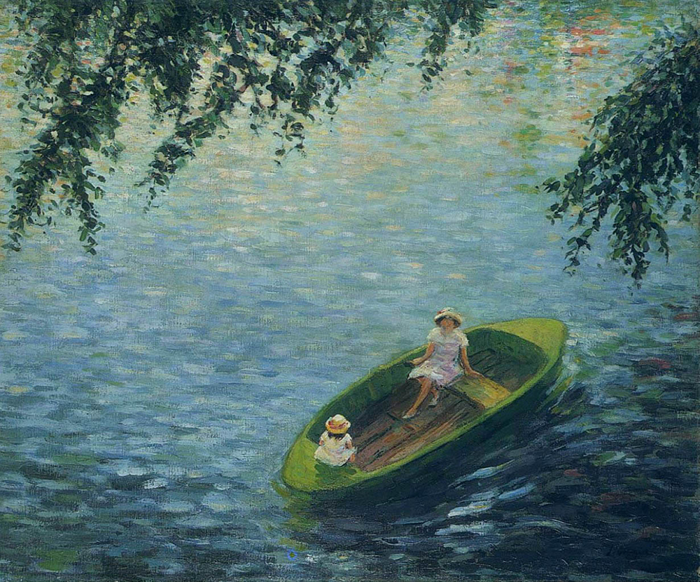 Henri Lebasque Young Girls in a Boat on the Marne oil painting reproduction