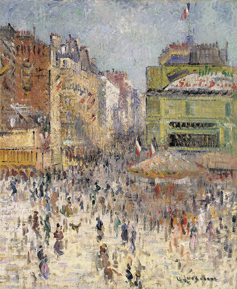 Gustave Loiseau Rue Clignancourt, Paris, on 14th July, 1925 oil painting reproduction