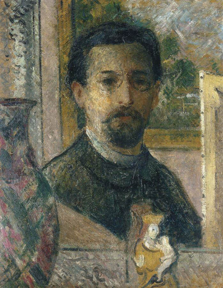 Gustave Loiseau Self Portrait with Statuette, 1916 oil painting reproduction