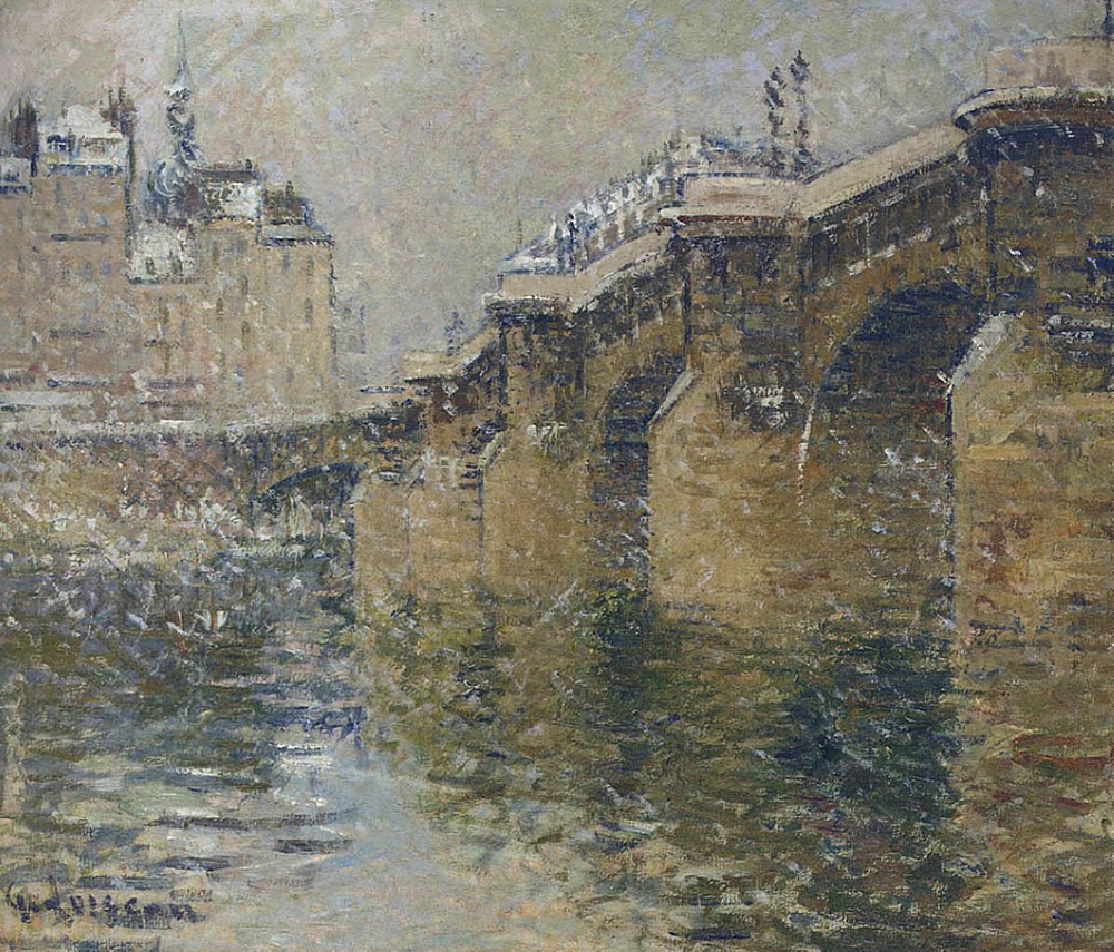 Gustave Loiseau Pont Neuf in the Snow, 1922 oil painting reproduction