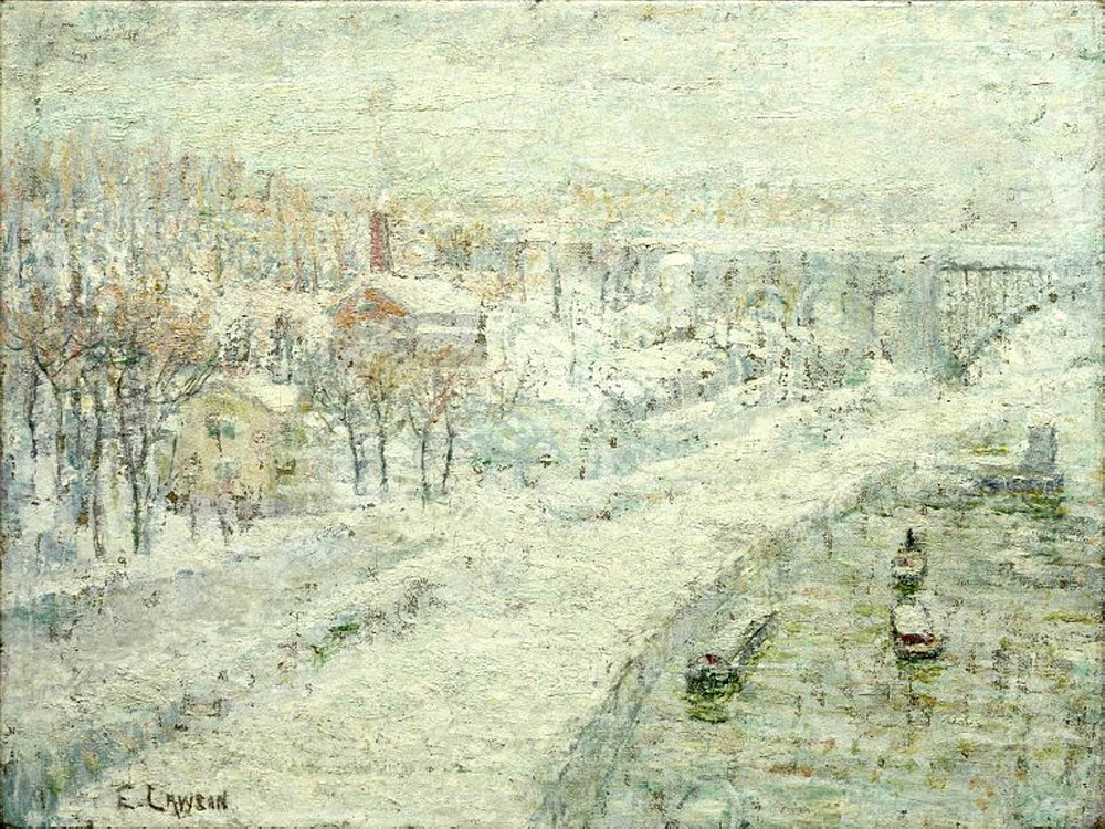 Ernest Lawson Winter Landscape, Washington Bridge, 1907 10 oil painting reproduction