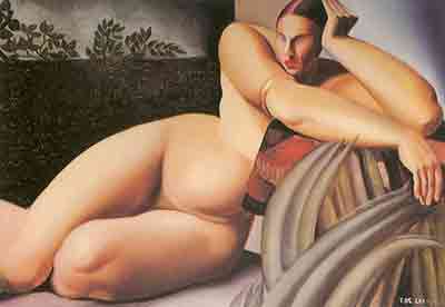 Tamara de Lempicka Reclining Nude oil painting reproduction