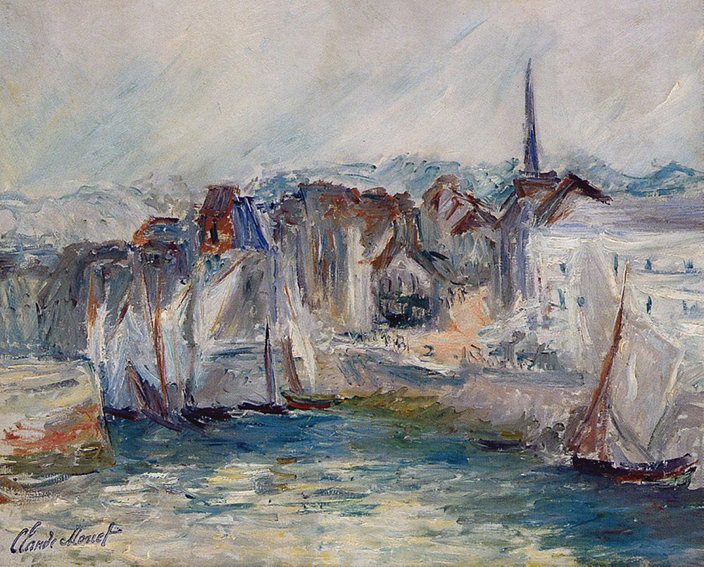 Claude Monet Boats in the Port of Honfleur, 1917 oil painting reproduction