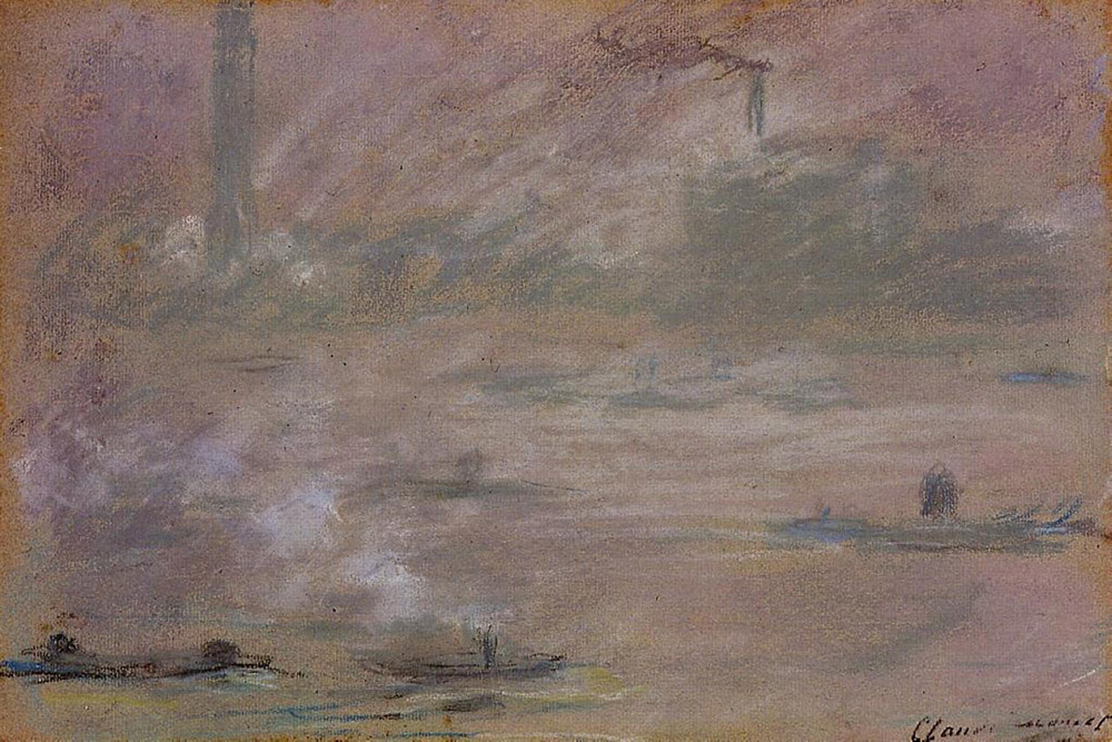 Claude Monet Boats on the Thames, London, 1901 oil painting reproduction