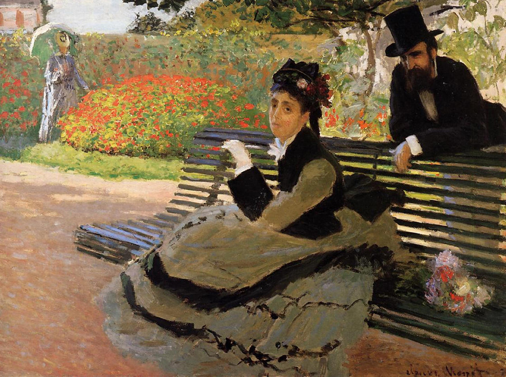 Claude Monet Camille Monet on a Garden Bench, 1873 oil painting reproduction