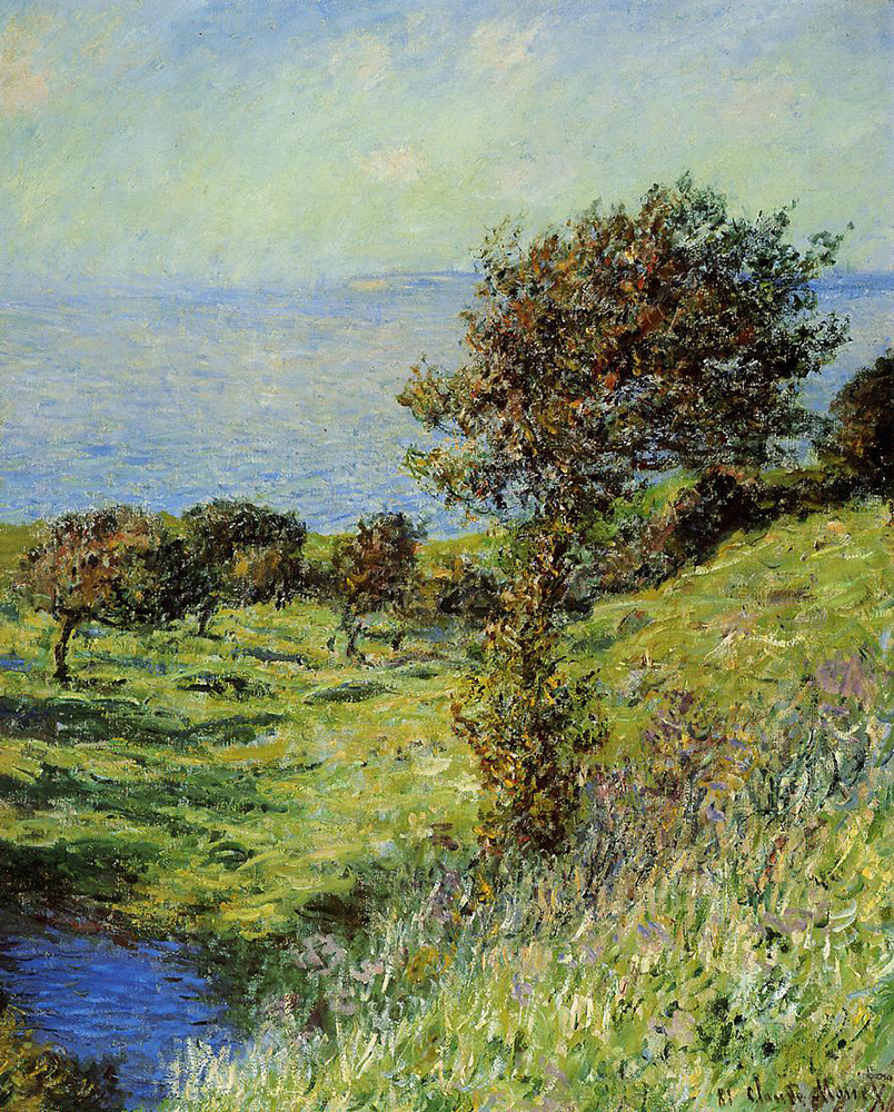 Claude Monet Cliffs of Varengeville, Gust of Wind, 1881 oil painting reproduction