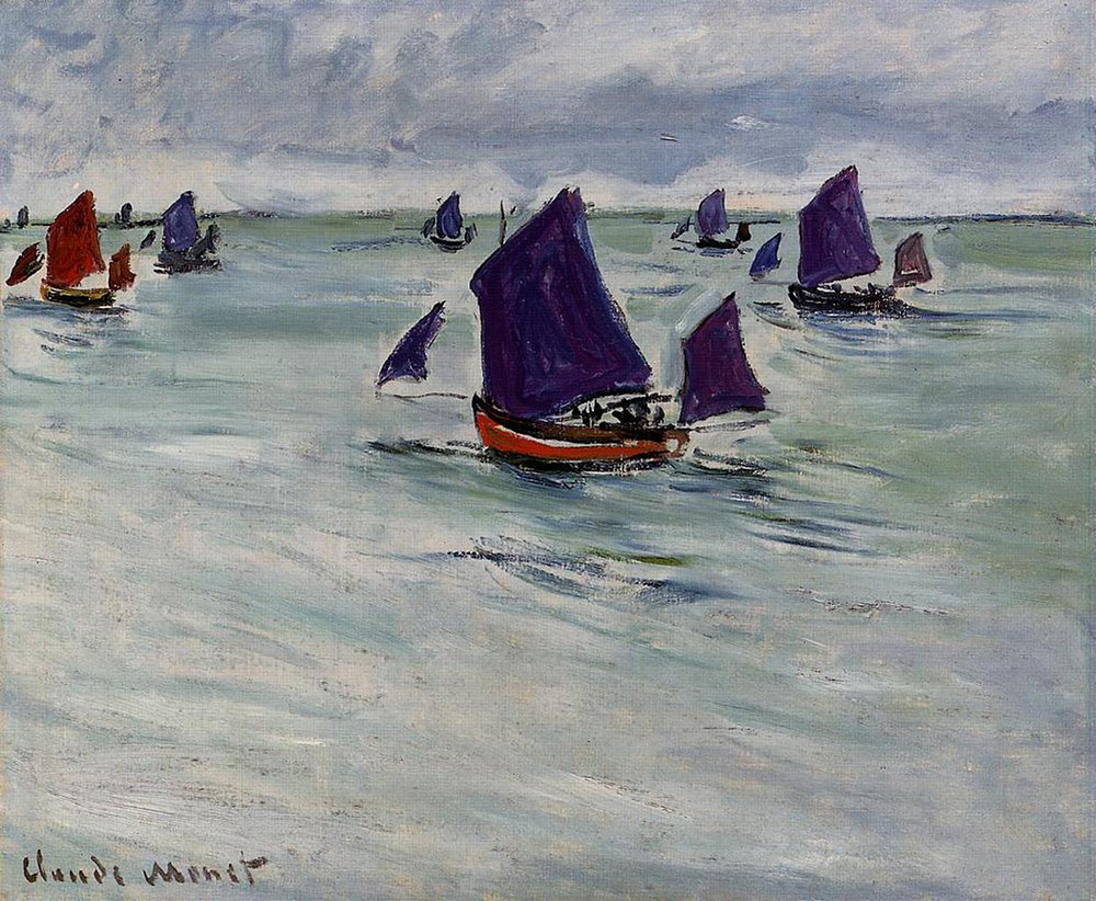 Claude Monet Fishing Boats off Pourville, 1882 oil painting reproduction