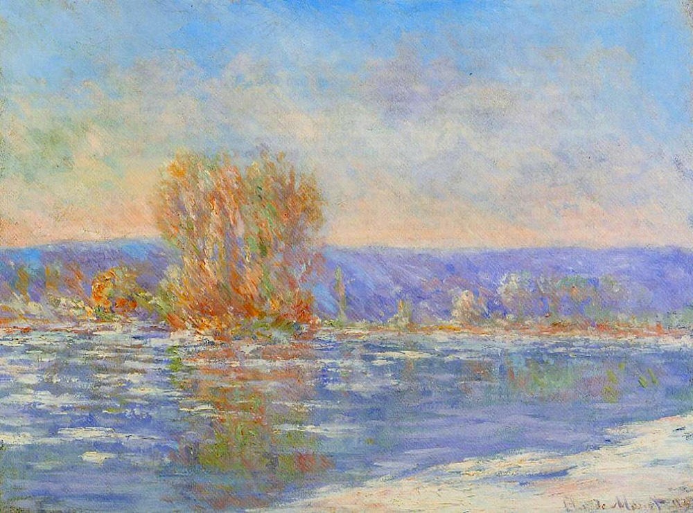 Claude Monet Floating Ice near Bennecourt, 1893 oil painting reproduction